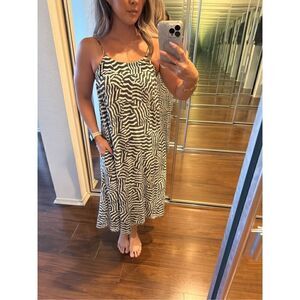 THALASSA XS Spaghetti Strap Zebra dress with pockets